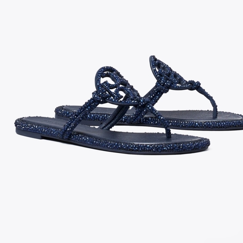 Tory Burch Miller Knotted sandals with Crystals Size 9